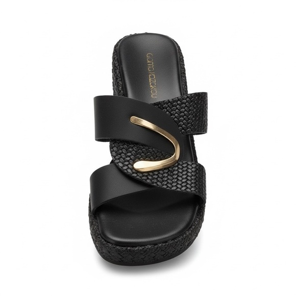 Gianna Shoes - Gianna Kazakou Handmade Greek Black Leather Sandals – Size 40 (Never Worn)